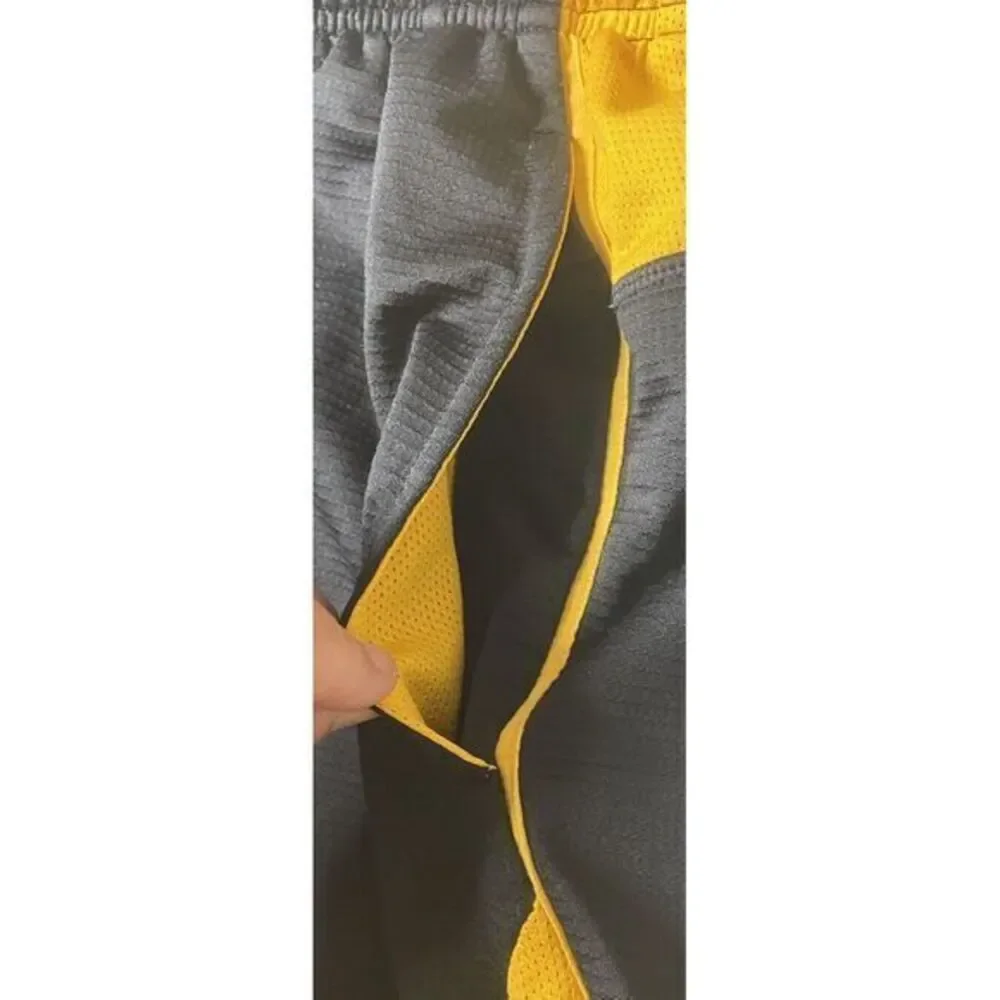 Nike Dri-Fit Athletic Football Shorts Mens S Black Yellow‎ Training Basketball
